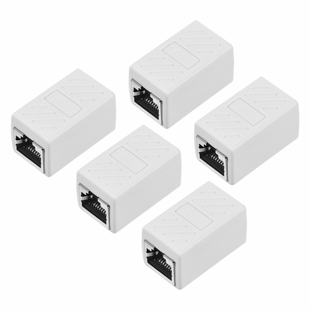 uxcell　RJ45カプラーインラインコネクタ　36x20x20mm　Cat7　Cat6　Cat5eイーサネットケーブルエクステンダー　ホワイト　 メスーメス　5｜au PAY マーケット