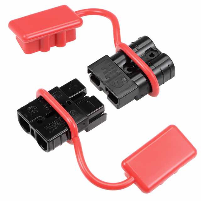 uxcell 50Aワイヤーコネクタ 6ゲージバッテリー クイックコネクト切断キット ウィンチ自動車トレーラードライバー用 ブラック 2個入り  キャンプ用品に参入 CESFONJER Aバッテリーコネクタクイックコネクトモジュラー電源コネクタ車、モーターホーム、キャラバン ...