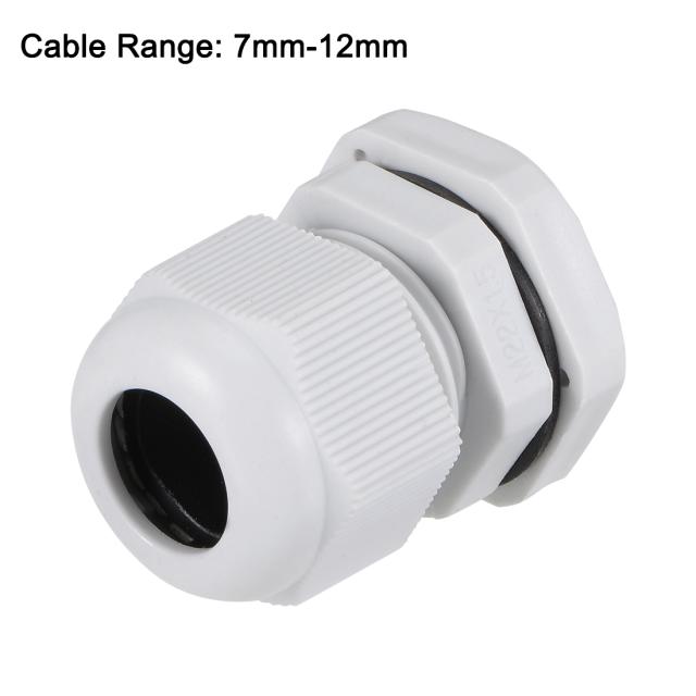 uxcell M22x1.5ケーブルグランド 7mm-12mmワイヤーホール 防水 