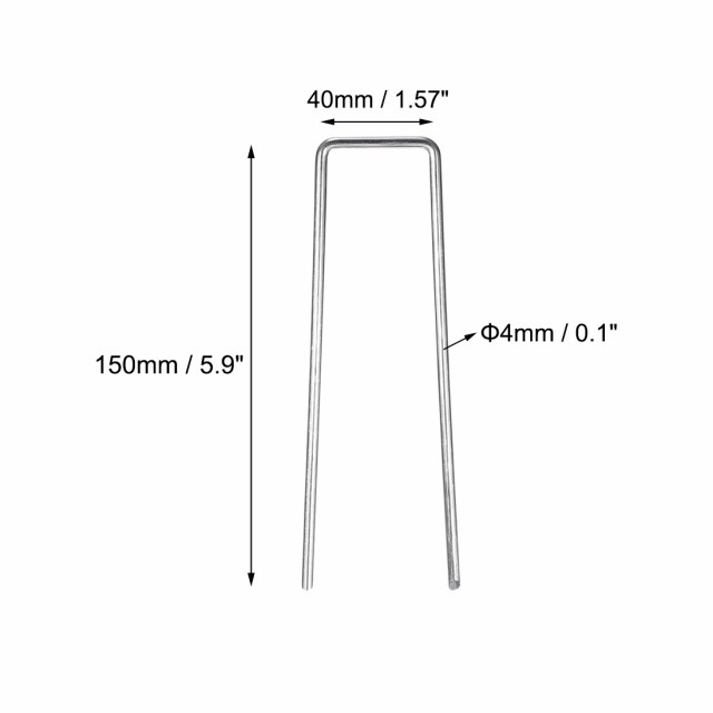 uxcell U字型ガーデンステープル 固定ピン Uピン 園芸用 保護修理 4mm