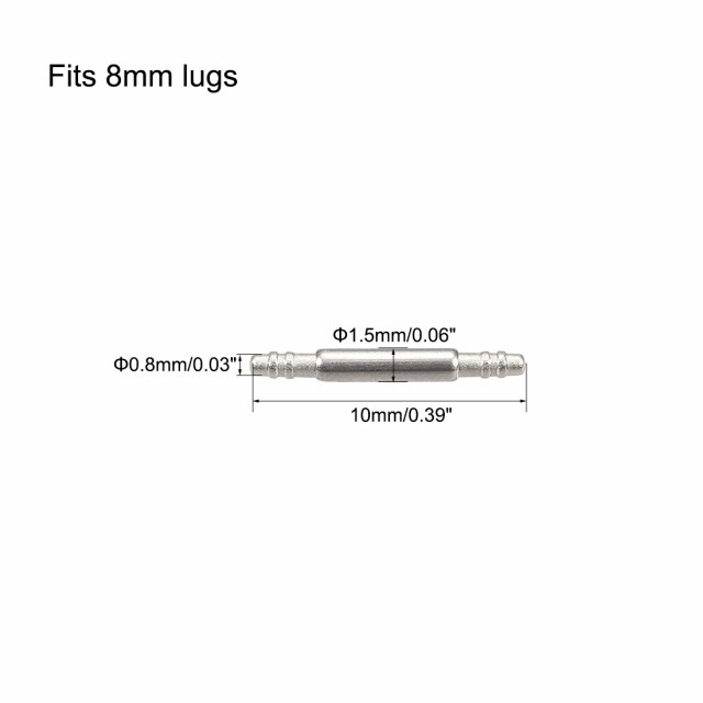 uxcell スプリングバーピン 8mm x 1.5mm x 0.8mm ダブルフリンジ ステンレス鋼 時計バンドピン交換用 時計ラグリンクピン 20個の通販はau  PAY マーケット - ソウテンコ | au PAY マーケット－通販サイト