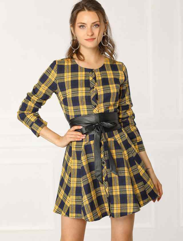 美品] ✨Herlipto✨ ワンピース チェック Vネック リボン A