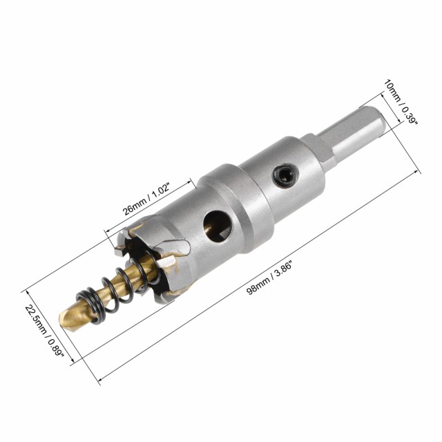 uxcell ホールソー 22.5mm超硬穴カッター ステンレス板金用