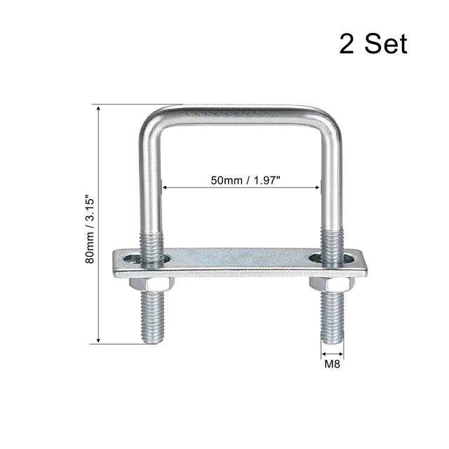 Uxcell U ボルト ナット ラウンド洗濯機 プレート ボートマストパイプウッド 交換用uボルトキット 50mm長さ内部幅 2セット入りの通販はau Pay マーケット スリーレックス