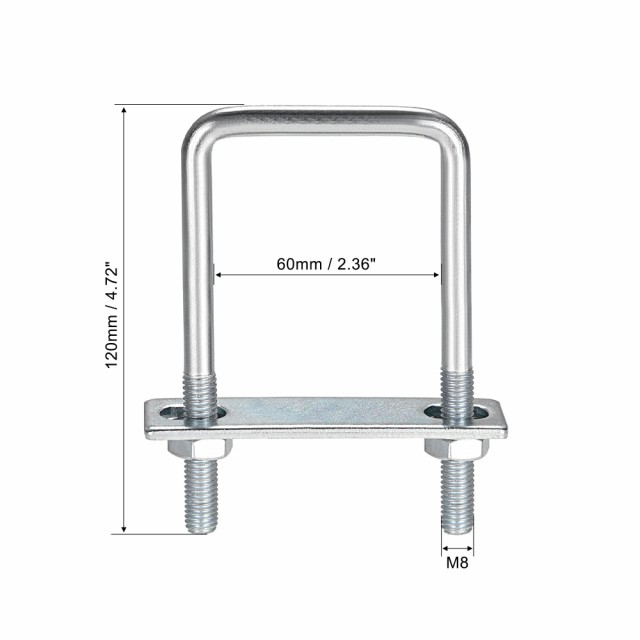 Uxcell U ボルト ナット ラウンド洗濯機 海洋葉のスプリング ボートマストパイプウッド 交換用uボルトキット 60mm長さ内部幅の通販はau Pay マーケット スリーレックス