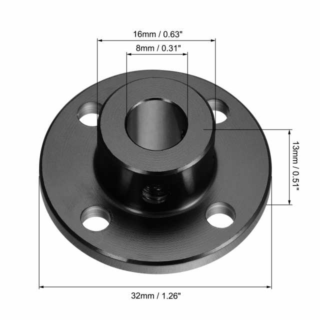 uxcell リジッドフランジカップリング 内径8mm H13xD10 モーターガイド