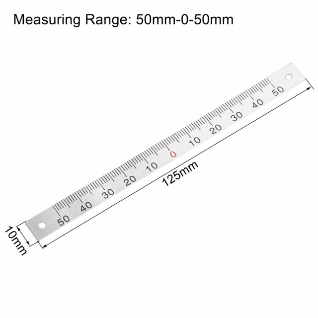 全ての uxcell 中心測定定規 50mm-0-50mm テーブル粘着テープメジャー アルミトラック定規 穴あり 真ん中から 