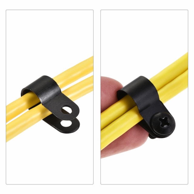 uxcell ケーブルクリップワイヤークランプ 10.4 mm ナイロン R