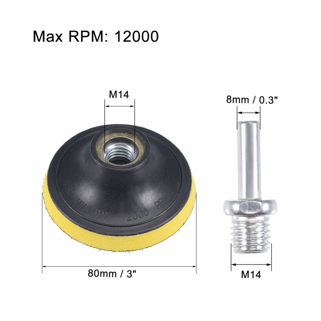 uxcell ダイヤモンドウェット研磨パッド 80mm直径 500グリット