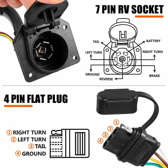 X AUTOHAUX トレーラー配線用コネクタプラグセット 7ピン 4ピン