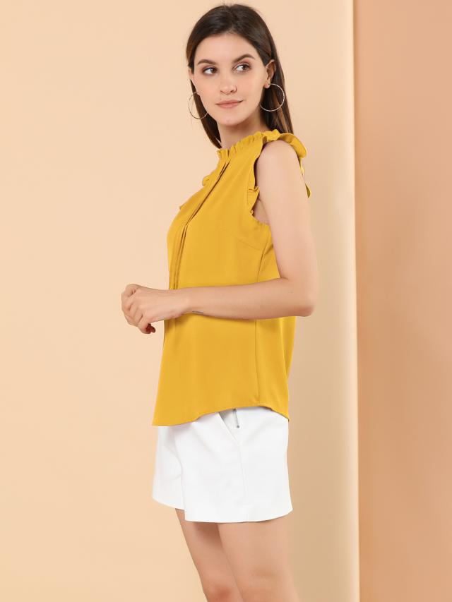 2色 2点セット ノースリーブフリルブラウス＋プリーツスカート トッコクローゼット tocco closet 肩ギャザーフリル付き