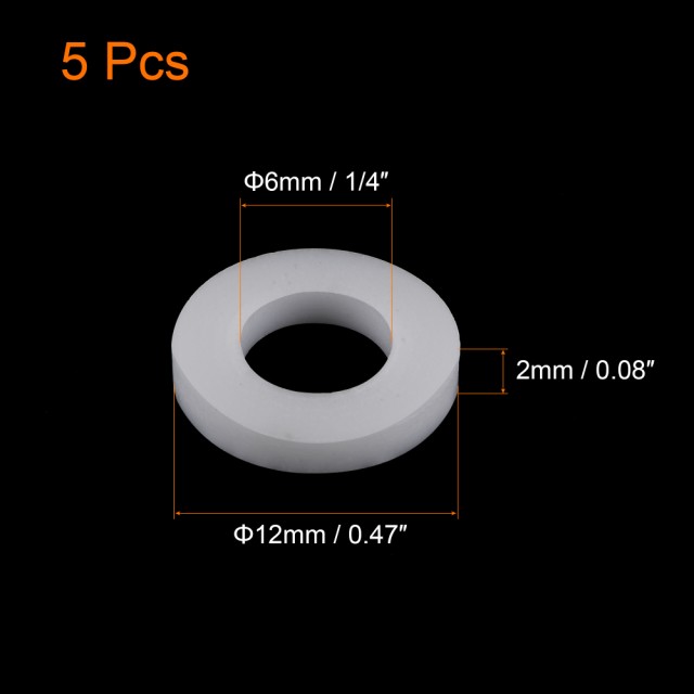 uxcell フラットワッシャー PTFEスペーサーガスケット フランジガスケット 12mm OD 6mm ID 2mm厚さ ホワイト  5枚入りの通販はau PAY マーケット ソウテン au PAY マーケット－通販サイト