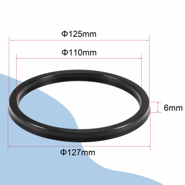 uxcell　USHラジアルシャフトシール　ニトリルゴムオイルシール　110mm　ID　x　125mm　OD　x　9mm幅　ブラック｜au PAY  マーケット