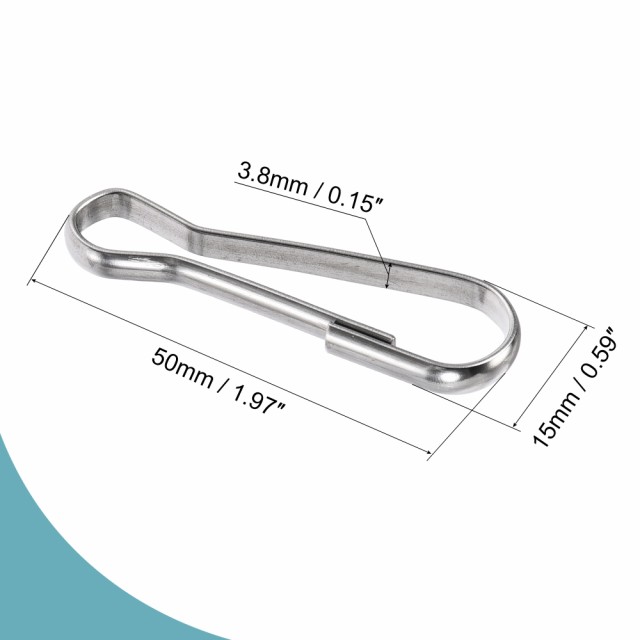 uxcell ばねフック スナップクリップフック 50x15x3.8 mm 304