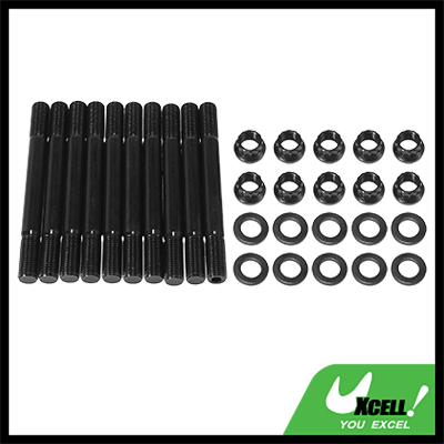 X AUTOHAUX シリンダーヘッドスタッドキット 置換 Mitsubishiに対応 EVO8 EVO9 Eclipseに対応 1994-2019に対応 メタル ブラックの通販は