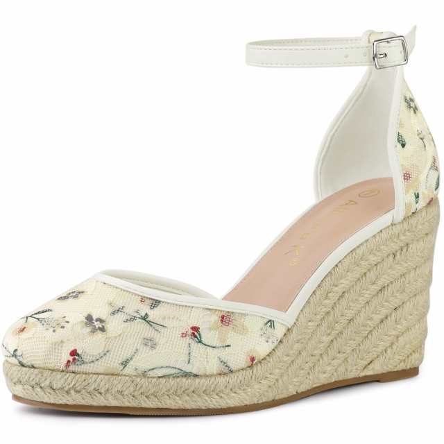 Allegra K] ウェッジソール サンダル バッ クストラップ プラットフォーム エスパドリーユ 物々しい レディース