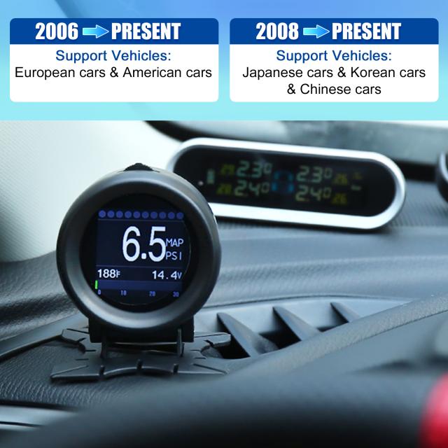 X AUTOHAUX 車X60 O BDII KMH MPHデジタルスピードメーター HUDマルチメーターターボブースト圧力計過速度アラーム O BD2スキャナー ユニバーサル 12Vガソリンディ ーゼル用の通販は 6,181円