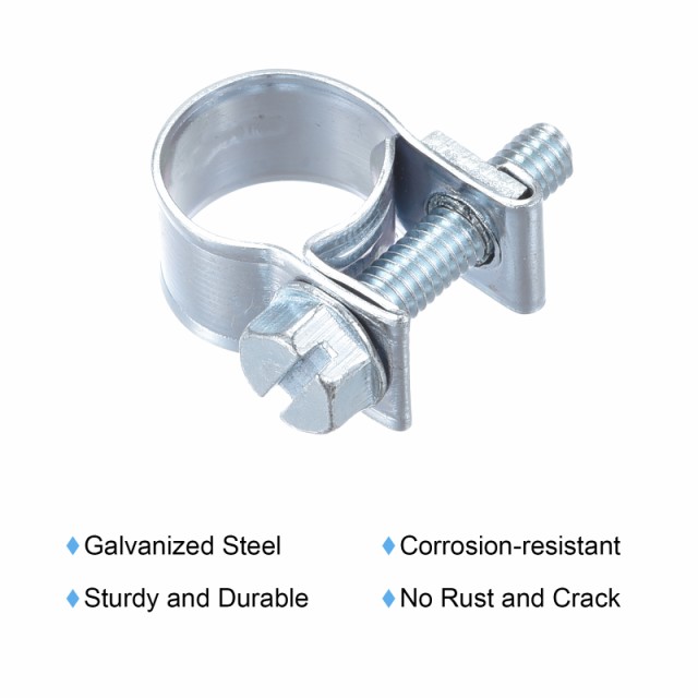 ミニ燃料噴射ホースクランプ 亜鉛メッキ鋼 燃料ラインクランプ