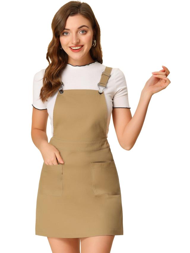 Allegra K サスペンダースカート サロペット オーバーオール