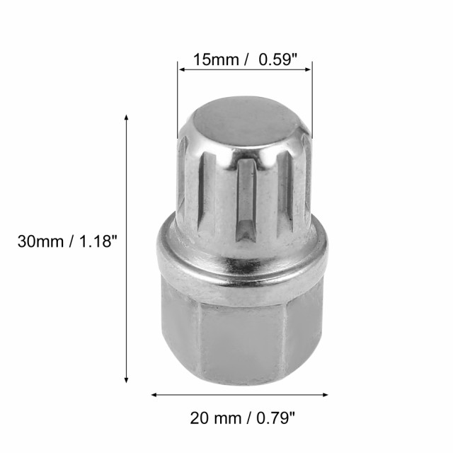 X AUTOHAUX　16/10PTソリッドカーホイールロックラグナット　盗難防止ホイールロックナット　ネジ取り外しキー　BMWに対応｜au PAY  マーケット