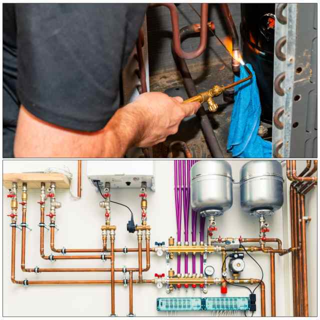 uxcell 45度エルボー銅継手 接続 ひしゃげ HVACエアコン用 2個