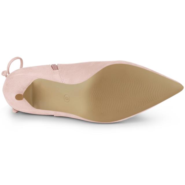 Allegra K アンクルブーツ ブーティ キトゥンヒール ポインテッドトゥ レディース ダスティピンク 27.5cmの通販は