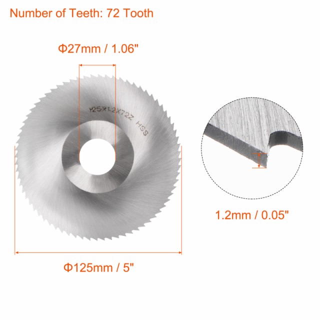 好評にて期間延長】 uxcell 丸鋸ブレード 直径125mm 厚さ1.2mm 72歯