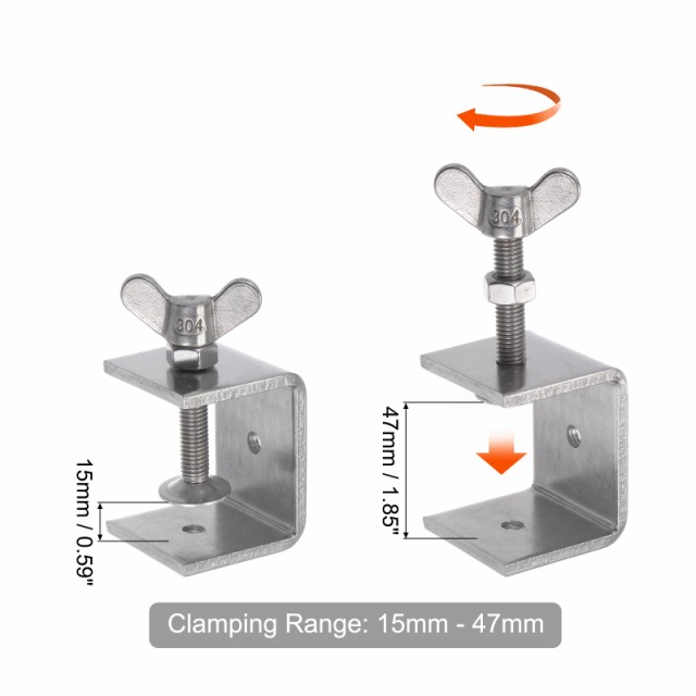 uxcell Cクランプ C型クランプ 広口クランプ ワイドジョーオープニング