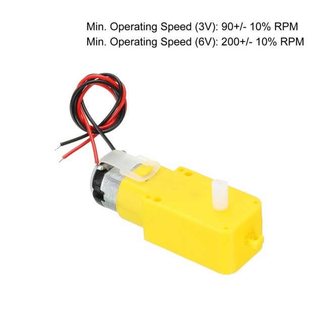 uxcell ギアモーターデュアルシャフトTTモーター I形状 3-6V 1:48 減速