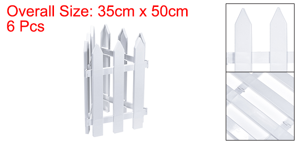 uxcell ガーデンピケットフェンス プラスチック チップフェンシング パスボーダーエッジング パティオ ランドスケープ パスウェイ 植物 花用 35 cm x 50 cm ホワイト 6個の通販は