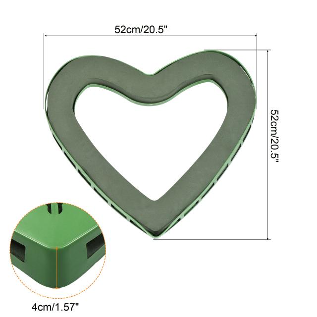 uxcell 花ブリック 花マッド ブロック フォーム製 心リング 結婚式用 ガーランドデコール グリーン 長さ52cmの通販は