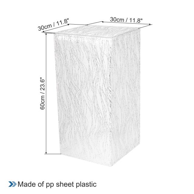 uxcell アイデアのディスプレイ ボックス 結婚式の装飾 60cm センターピースライザーコラム 交換可能な蓋付き ウェディングパーティー用 フラワースタンド ホワイトの通販は