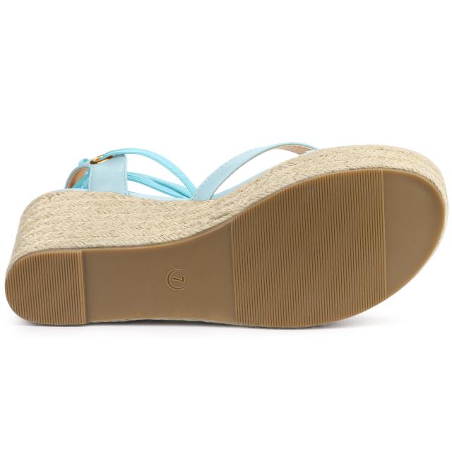 Allegra K フリップフロップサンダル エスパドリーユ プラットフォームウェッジレースアップサンダル レディース ライトブルー 24.0cmの通販は Allegra K フリップフロップサンダル エスパドリーユ プラットフォームウェッジレースアップサンダル レディース ライトブルー 24.0cmの通販は