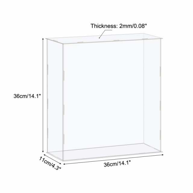uxcell ディスプレイケースボックス アクリルボックス 透明 防塵 保護ショーケース グッズ用 36x11x36 cmの通販は