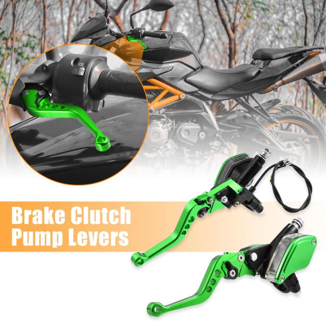 uxcell ブレーキクラッチポンプレバー デュアル油圧マスターシリンダーリザーバー付き ユニバーサル 22mmオートバイのハンドルバー用 グリーン 1ペアの通販は 5,708円