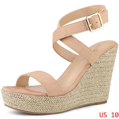 Perphy サンダル ウェッジ ヒール スリングバック エスパドリーユ レディース ヌード 27.0 cmの通販は