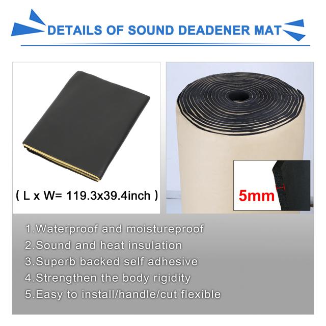 uxcell 断熱マット 断熱シート 車用断熱マット 防音シート 断熱材 デッドニング 遮音防音材料 フォーム製 熱反射 吸音 自動車 ドア断熱 エンジン 屋根用 303cm*100cm 厚さ5mm 4,690円