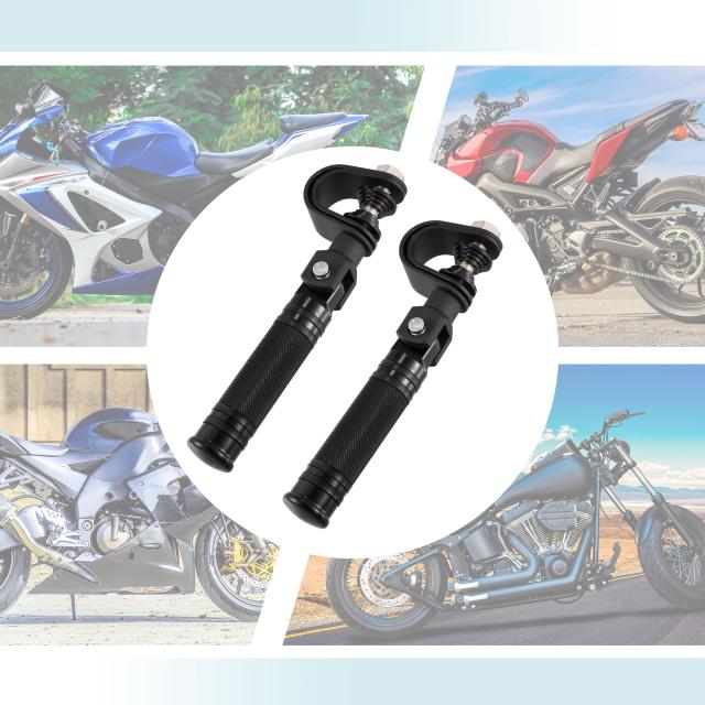 X AUTOHAUX オートバイ フットペグ フットレスト ハイウェイフットペグ 25mm-32mm アルミニウム合金 360度 ブラック 1ペアの通販は