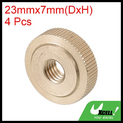 uxcell ローレットつまみナット M8 x D23 mm x H7 mm 真鍮