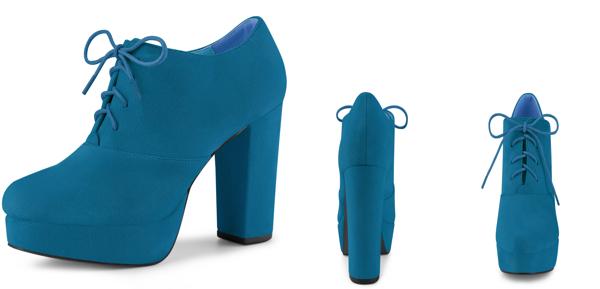 Allegra K レースアップブーツ ラウンドトゥ プラットフォーム チャンキーヒール レディース レイクブルー 27.0 cmの通販は 5,515円