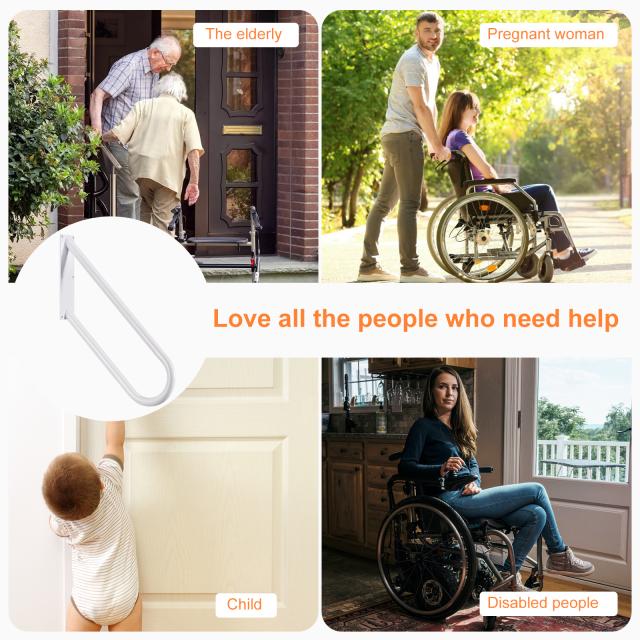 uxcell U字型階段手すり 屋外ステップ用 壁掛け手すり 1-4ステップ 手すり 庭 壁 ガレージ ポーチ ステップ 入り口用 ホワイト