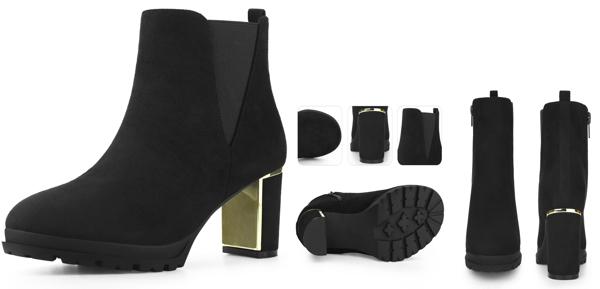 Perphy 女性用プラットフォームチェルシーブーツラウンドトゥチャンキーヒールアンクルブーツ ブラック 26の通販は 5,930円