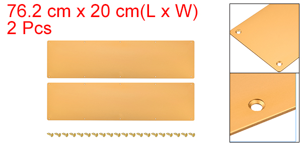 uxcell ドアキックプレート2個セット 外部正面ドアまたはバックドア用の8 x 30のアルミ製キックプレート ドアを蹴るのを防ぐ 金色 8,098円