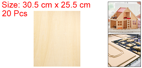 uxcell 20パックのバスウッドシート 厚さ3 mmの長方形合板木材シート（12 x 10） 未塗装の木材ボード クラフト 木彫り CNCカット レー ザーカット＆エングレービングに最適