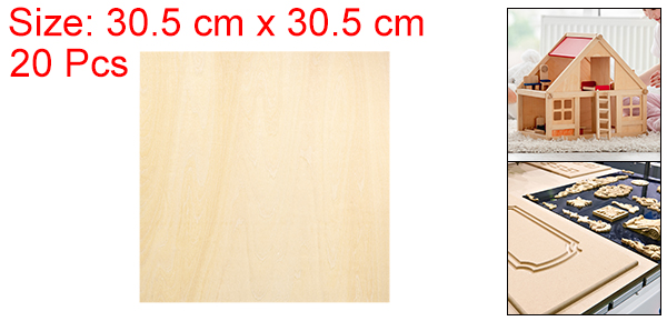 uxcell 20パックのバスウッドシート 厚さ3 mmの長方形合板木材シート（12 x 12） 未塗装の木材ボード クラフト 木彫り CNCカット レー ザーカット＆エングレービング用