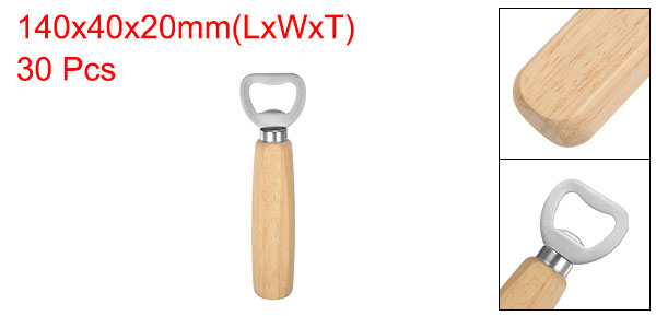 uxcell 30個 ビールボトルオープナー 5.5のステンレス製オープナー 丸い木製ハンドルの通販は 5,433円