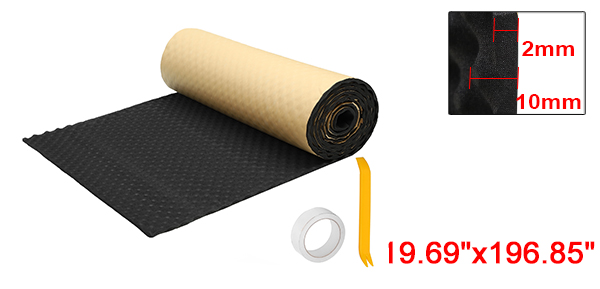 X AUTOHAUX 1セット78-394mil 2-10mm 26.91平方フィートのカーサウンドデッドニングマット、アルミテープ付きの波状フォーム、フードフェンダー用、19.69インチx196.85インチの通販は