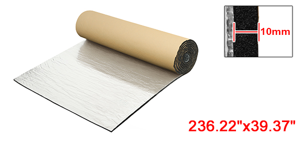 X AUTOHAUX 394mil 10mm 64.58sqft カーサウンドデッドニングマット アルミ箔クローズドセルフォームヒートシールド材 自己接着性 フード、フェンダー、ボートエンジンカバー用 236.22インチx39.37インチの通販は