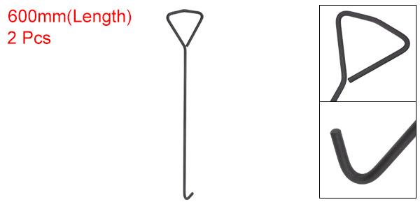 uxcell 2個セット 23.6 マンホールフック 多用途 マンホールカバーリフター 重い荷重用 カーボンスチール製 リッドプーラー ロー テーションハンドル付き マンホールカバー＆ストームドレインカバー用 黒の通販は 5,279円