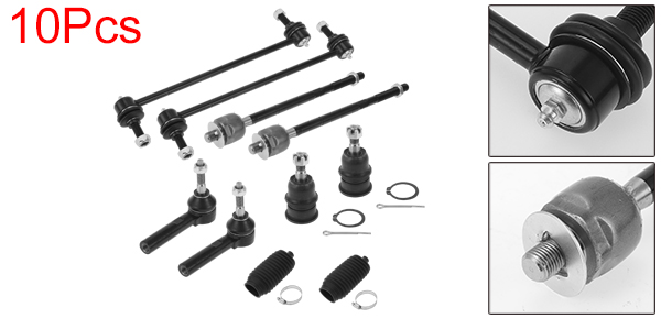 X AUTOHAUX Dodgeに対応キャラバン用の10個のフロントサスペンションキット インナーアウタータイロッドエンド フロントスウェイバーリンク ロアボールジョイントブーツの通販は